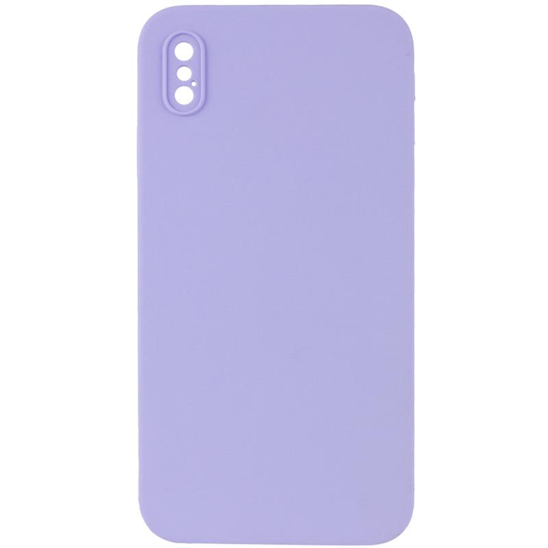 Чехол Silicone Case Square Full Camera Protective (AA) для Apple iPhone X (5.8) | Микрофибра на картинке №1