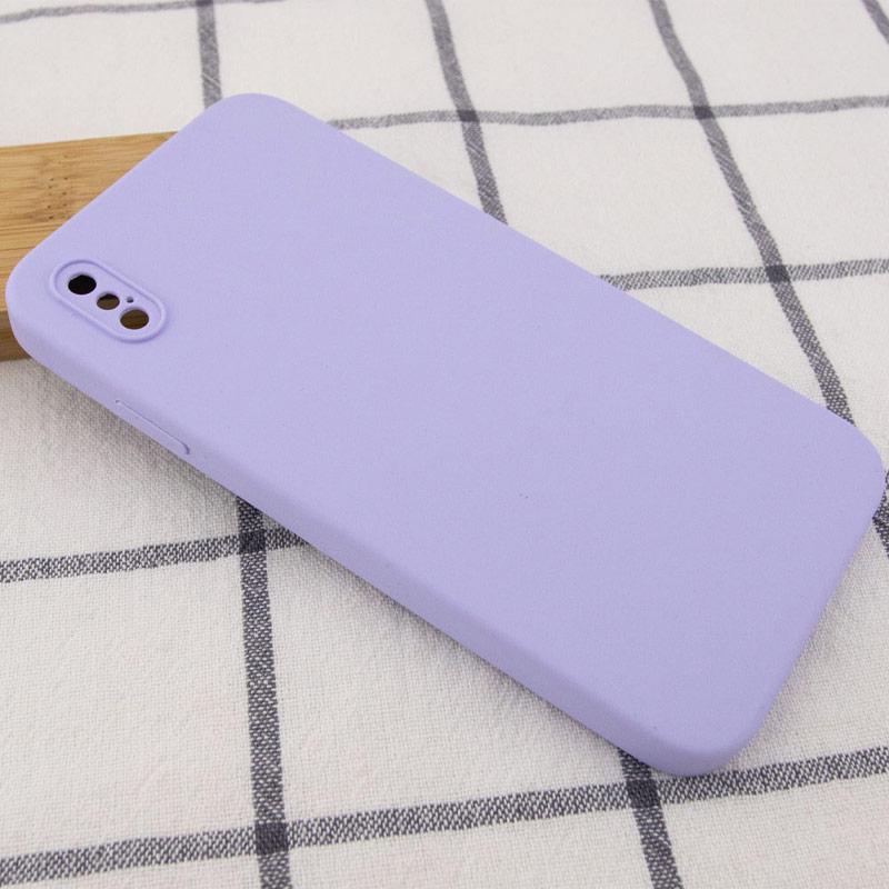Чехол Silicone Case Square Full Camera Protective (AA) для Apple iPhone X (5.8) | Микрофибра на картинке №3