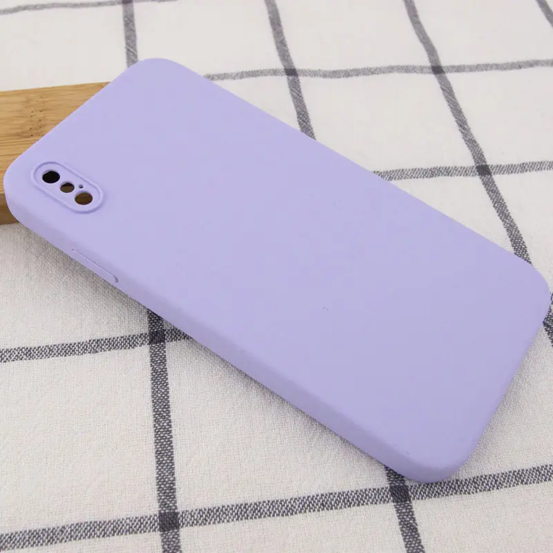 Чехол Silk Square Full Camera Protective (AA) NO LOGO для Apple iPhone X / XS (5.8"), Сиреневый / Dasheen 2, Силикон, купить оптом с доставкой