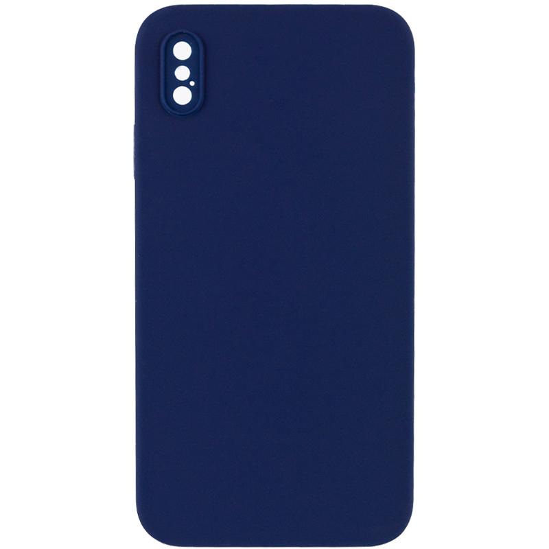 Чехол Silicone Case Square Full Camera Protective (AA) для Apple iPhone X (5.8) | Микрофибра на картинке №1