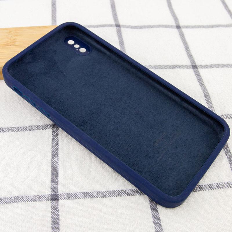 Чехол Silicone Case Square Full Camera Protective (AA) для Apple iPhone X (5.8) | Микрофибра на картинке №3
