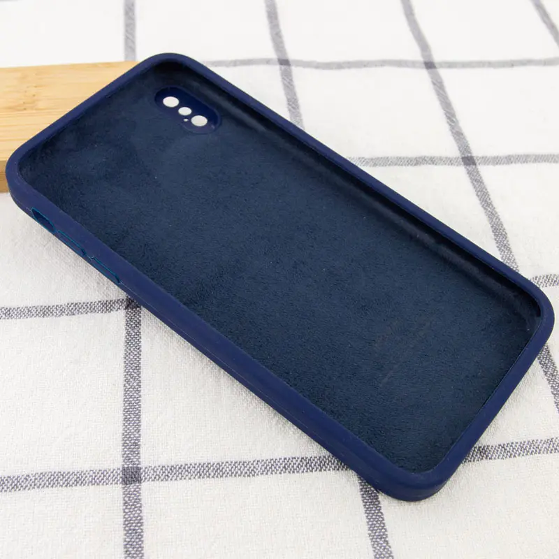 Чехол Silk Square Full Camera Protective (AA) NO LOGO для Apple iPhone X / XS (5.8"), Темно-синий / Midnight blue 2, Силикон, купить оптом с доставкой