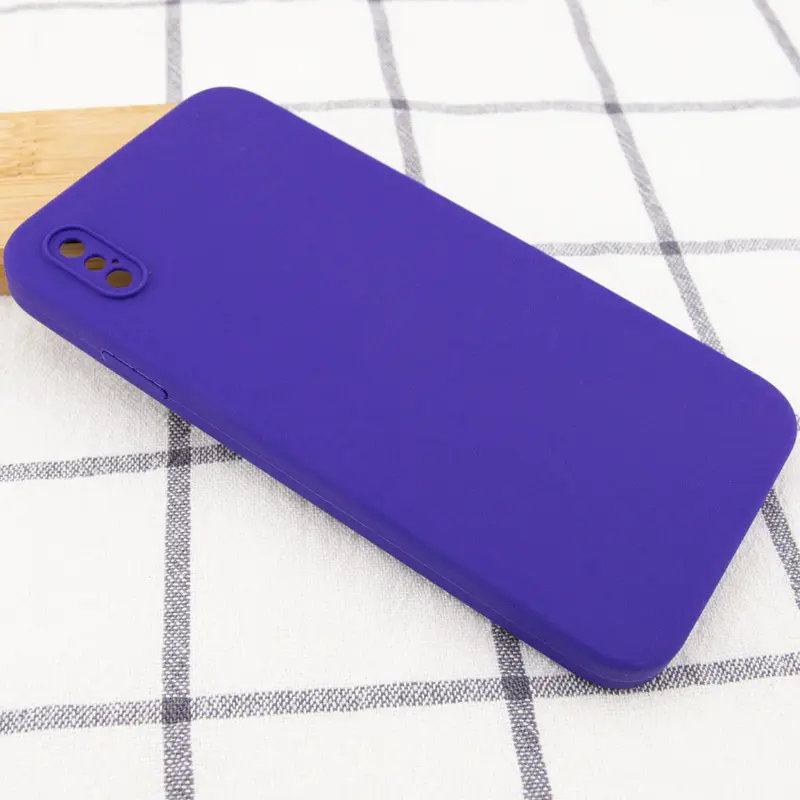 Чехол Silk Square Full Camera Protective (AA) NO LOGO для Apple iPhone X / XS (5.8"), Фиолетовый / Ultra Violet 1, Силикон, купить оптом с доставкой