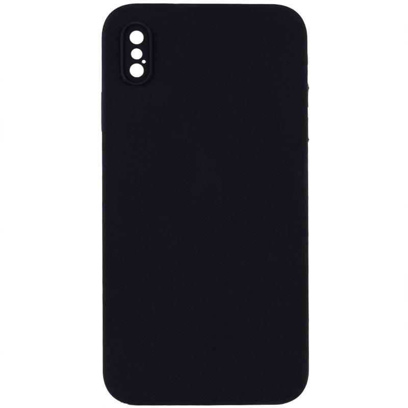 Чехол Silicone Case Square Full Camera Protective (AA) для Apple iPhone X (5.8) | Микрофибра на картинке №1