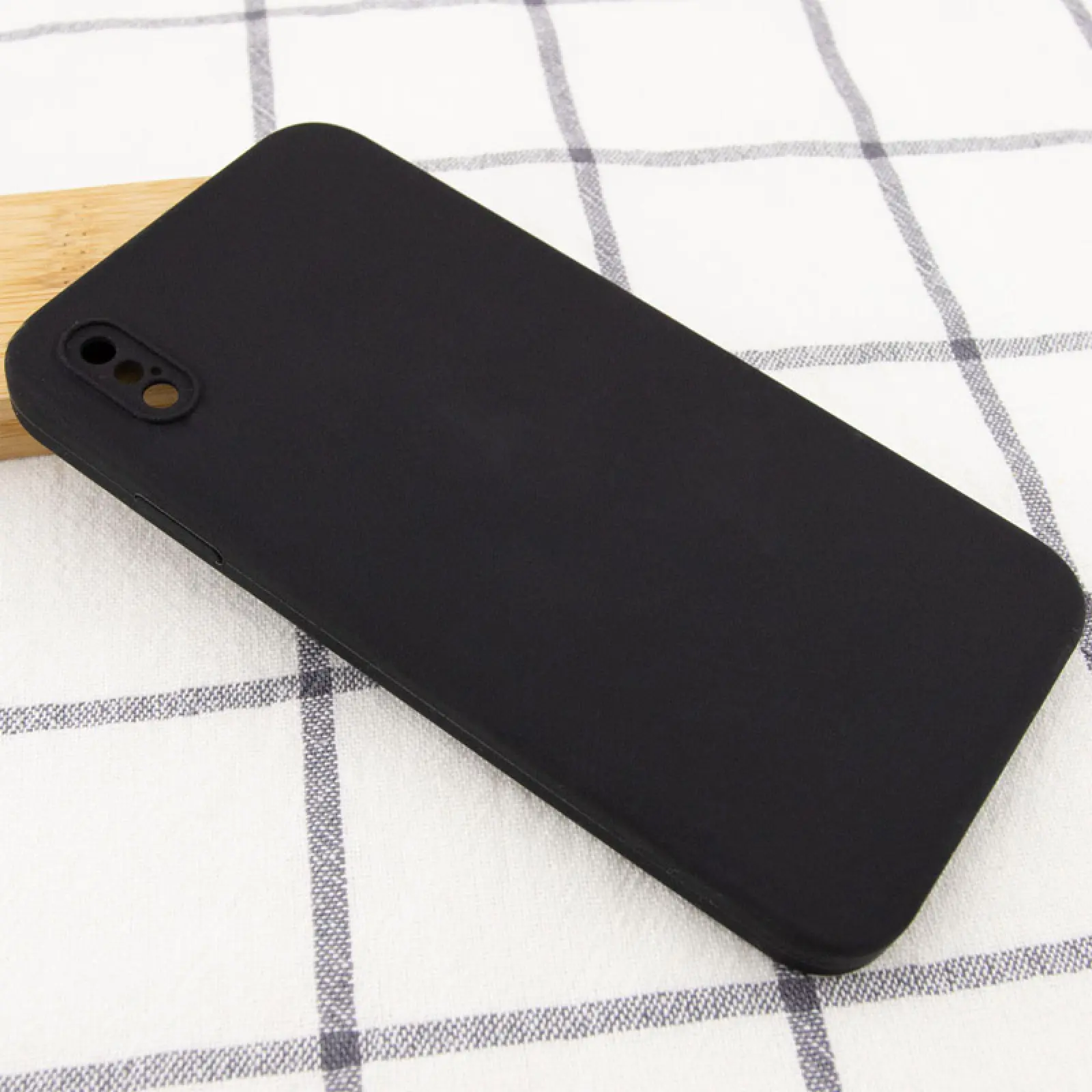 Чехол Silk Square Full Camera Protective (AA) NO LOGO для Apple iPhone X / XS (5.8"), Черный / Black 1, Силикон, купить оптом с доставкой