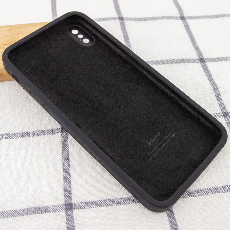 Чехол Silicone Case Square Full Camera Protective (AA) для Apple iPhone X (5.8) | Микрофибра на картинке №3