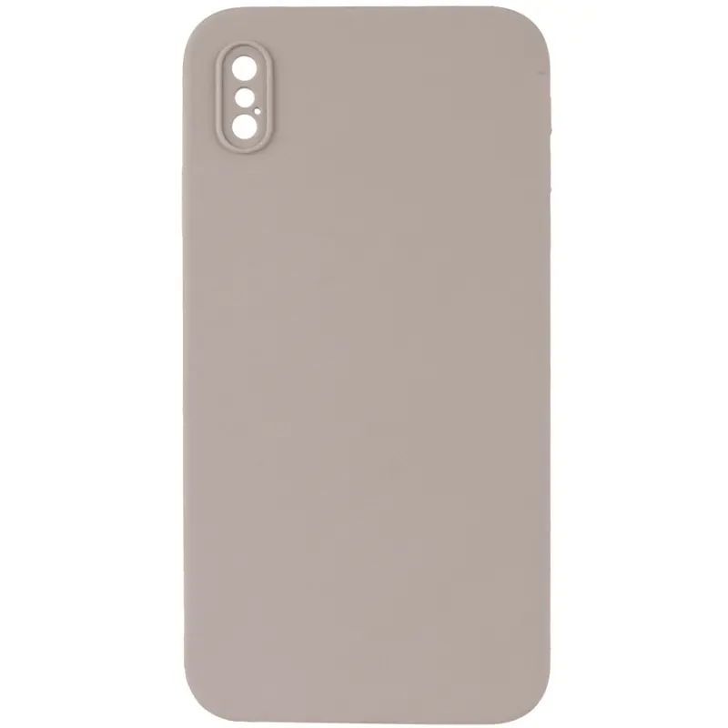 Чехол Silk Square Full Camera Protective (AA) NO LOGO для Apple iPhone X / XS (5.8"), Серый / Light Grey, Силикон, купить оптом с доставкой