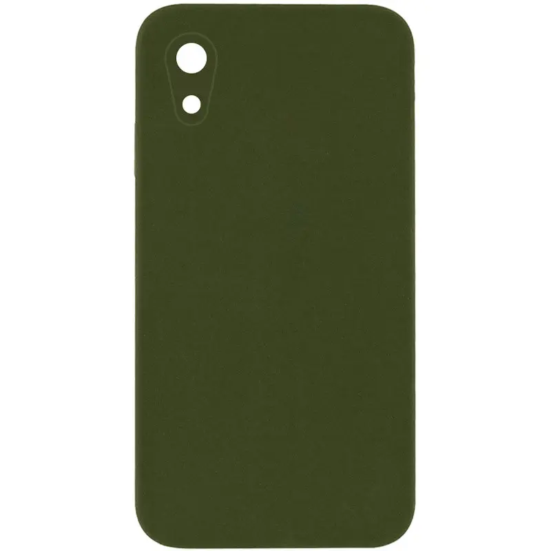 Чехол Silk Square Full Camera Protective (AA) NO LOGO для Apple iPhone XR (6.1"), Зеленый / Dark Olive, Силикон, купить оптом с доставкой