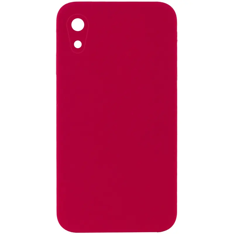 Чехол Silk Square Full Camera Protective (AA) NO LOGO для Apple iPhone XR (6.1"), Красный / Rose Red, Силикон, купить оптом с доставкой
