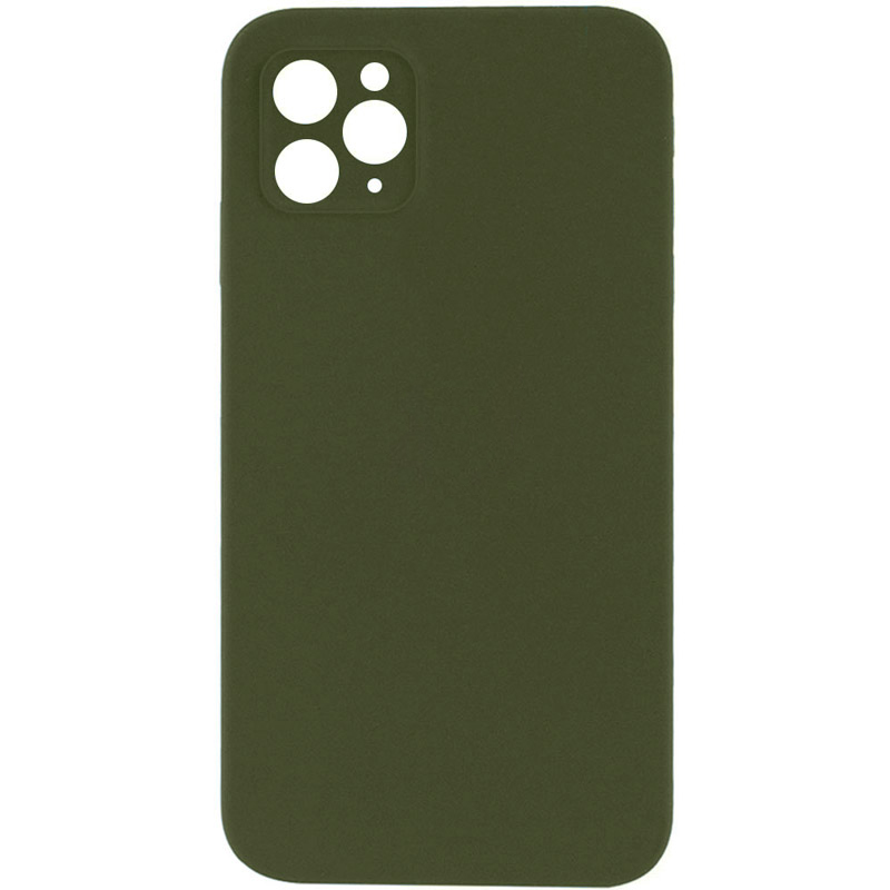 Чехол Silk Square Full Camera Protective (AA) NO LOGO для Apple iPhone 11 Pro Max (6.5"), Зеленый / Dark Olive, Силикон, купить оптом с доставкой