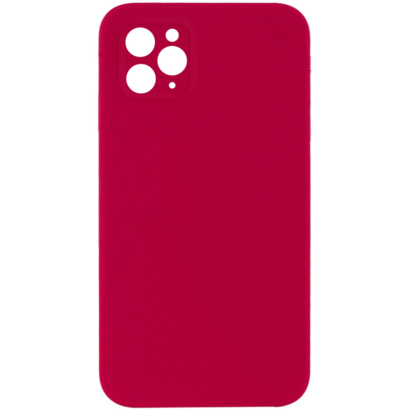 Чехол Silk Square Full Camera Protective (AA) NO LOGO для Apple iPhone 11 Pro Max (6.5"), Красный / Rose Red, Силикон, купить оптом с доставкой