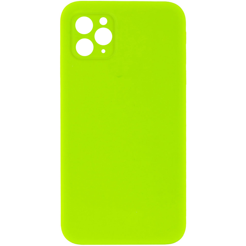 Чехол Silk Square Full Camera Protective (AA) NO LOGO для Apple iPhone 11 Pro Max (6.5"), Салатовый / Neon green, Силикон, купить оптом с доставкой
