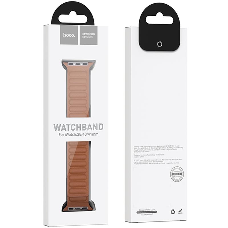 Ремінець Hoco WA23 Original series leather chain magnetic strap для Apple watch 42(ser.1-3)/44/45/49m на малюнкі №2