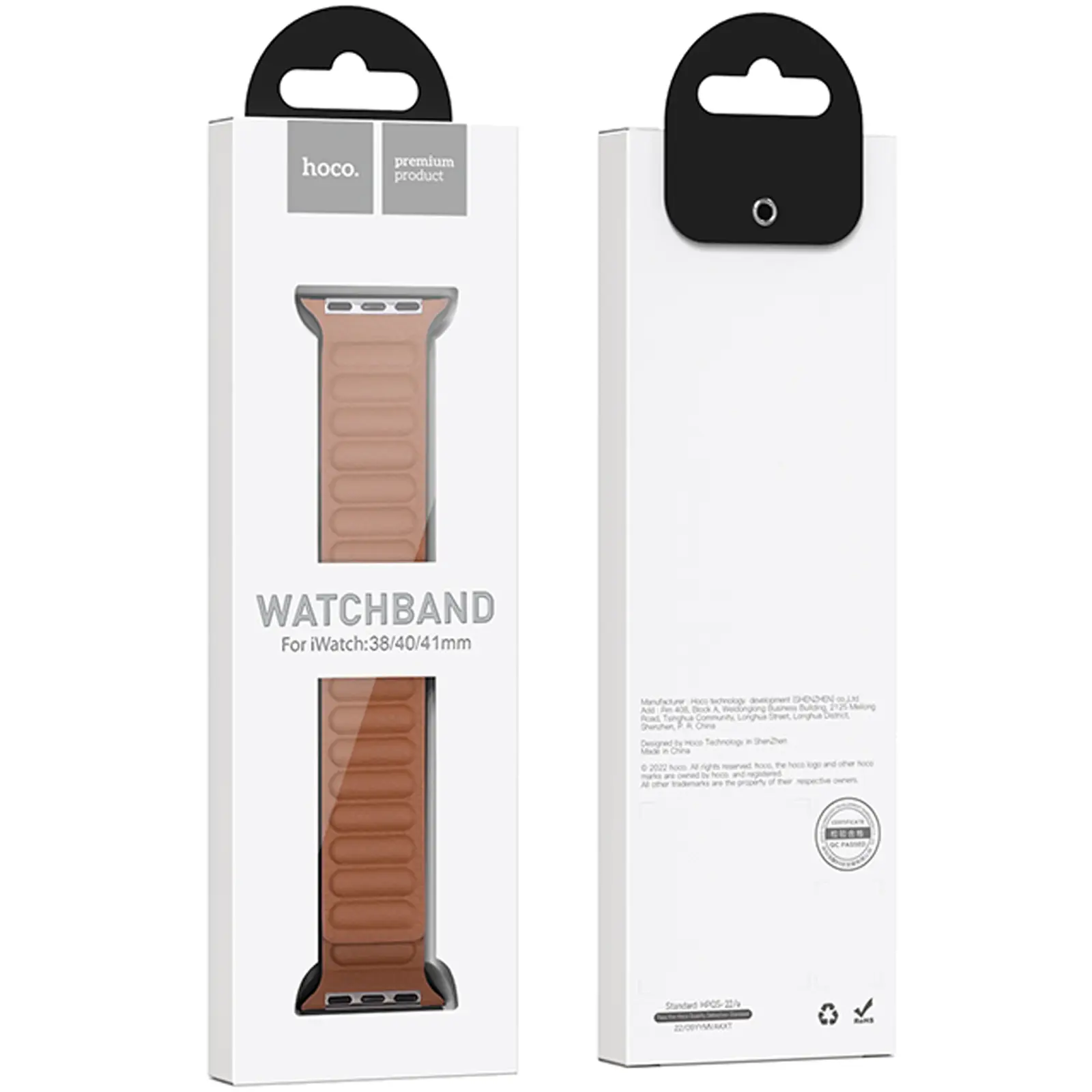 Ремінець Hoco WA23 Original series leather chain magnetic strap для Apple watch 42(ser.1-3)/44/45/49m, Brown 1, Штучна шкіра, купити оптом з доставкою