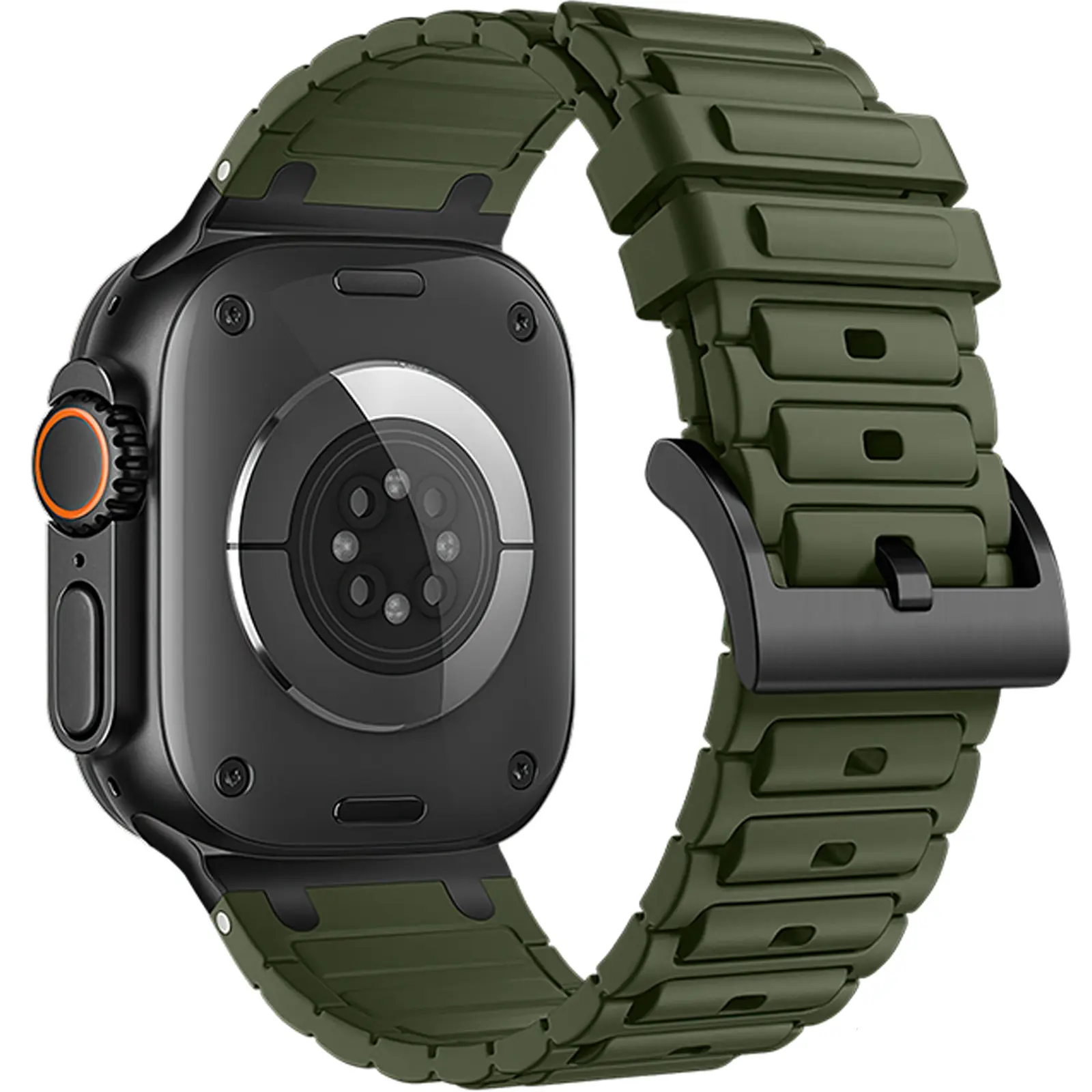 Ремешок Hoco WA35 Emir series thickened silicone strap для Apple watch 44/45/46/49mm, Army Green 1, Силикон (TPU), купить оптом с доставкой
