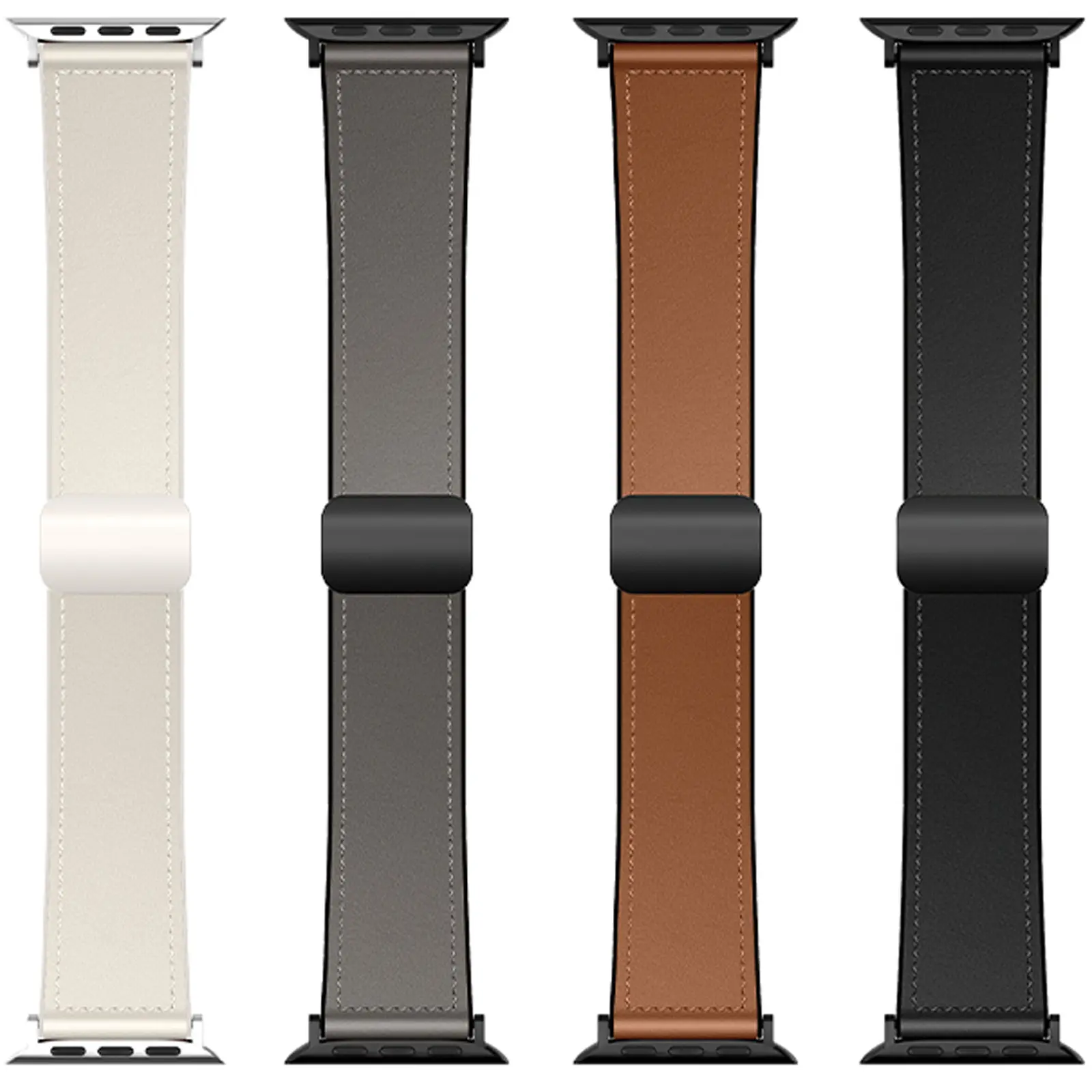 Ремінець Hoco WA34 Basic magnetic buckle silicone leather strap для Apple watch 38/40/41/42mm, Штучна шкіра, купити оптом з доставкою