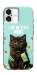 Чохол itsPrint Money cat для Apple iPhone 16 Plus (6.7")