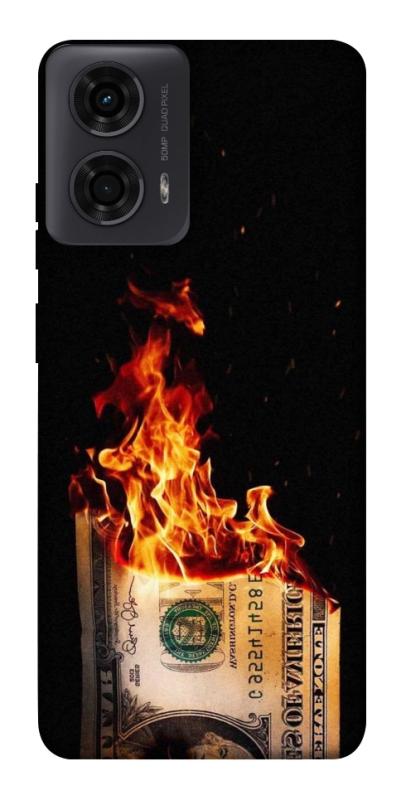 Чехол itsPrint Money burn для Motorola Moto G24, деньги, купить оптом с доставкой