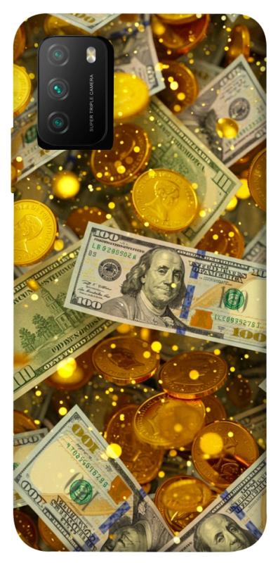 Чехол itsPrint Gold and dollars для Xiaomi Poco M3, деньги, купить оптом с доставкой