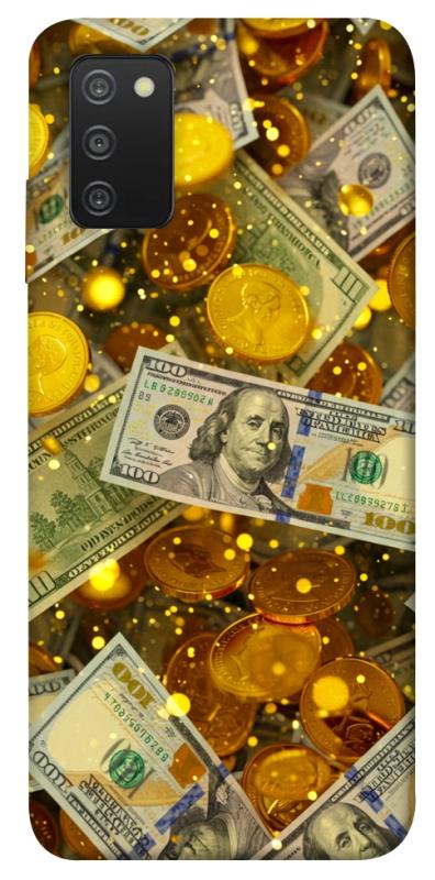 Чехол itsPrint Gold and dollars для Samsung Galaxy A03s, деньги, купить оптом с доставкой