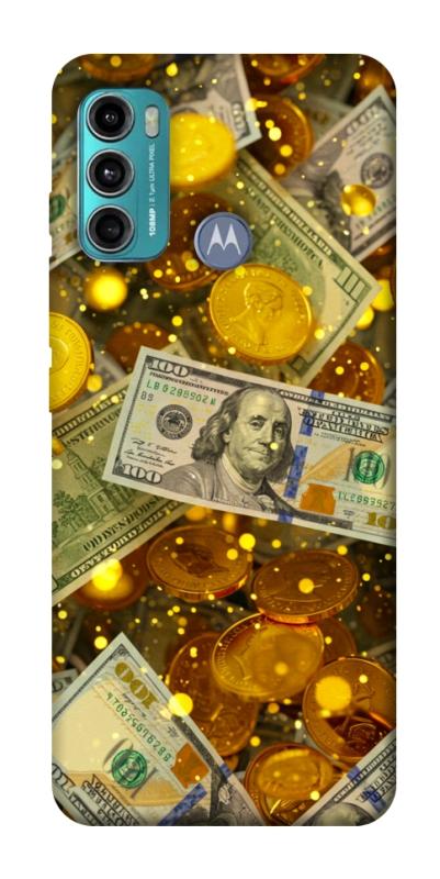 Чохол itsPrint Gold and dollars для Motorola Moto G60, гроші, купити оптом з доставкою