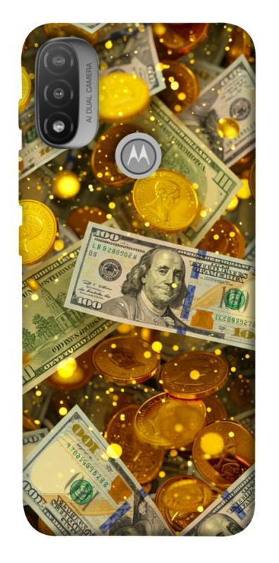 Чехол itsPrint Gold and dollars для Motorola Moto E20, деньги, купить оптом с доставкой
