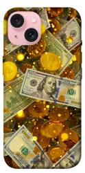 Чехол itsPrint Gold and dollars для Apple iPhone 15 (6.1")