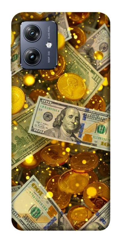 Чехол itsPrint Gold and dollars для Motorola Moto G54, деньги, купить оптом с доставкой
