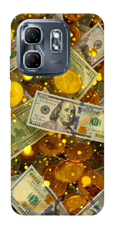 Чехол itsPrint Gold and dollars для Infinix Smart 9 4G / Hot 50i, деньги, купить оптом с доставкой