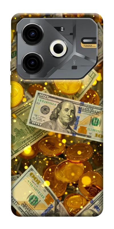 Чехол itsPrint Gold and dollars для TECNO Pova 6 Neo (LI6), деньги, купить оптом с доставкой
