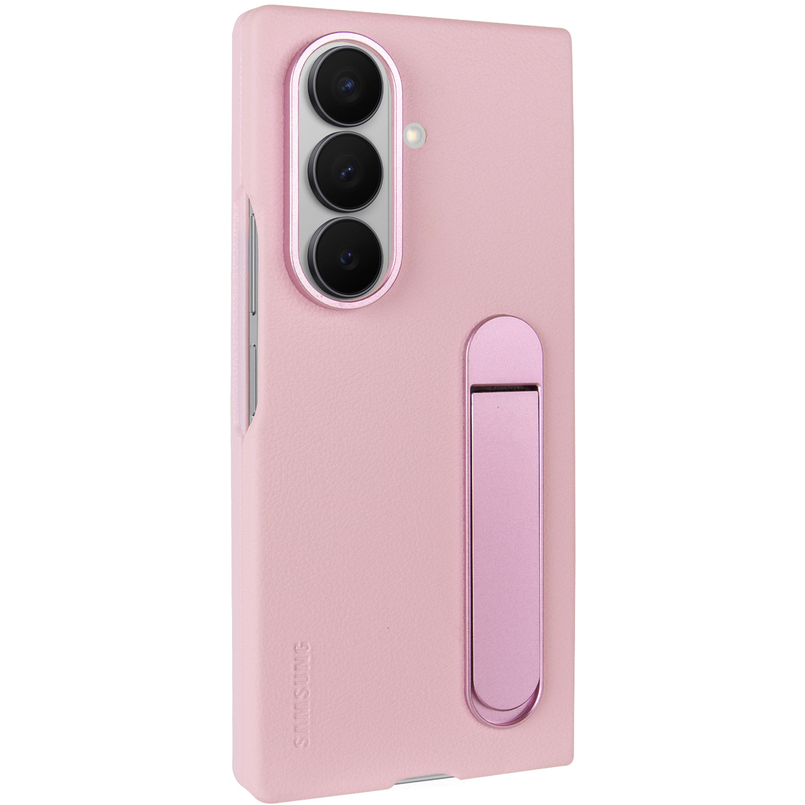 Кожаный чехол Leather Case (AAA) with stand для Samsung Galaxy Z Fold7, Pink, Искусственная кожа, купить оптом с доставкой