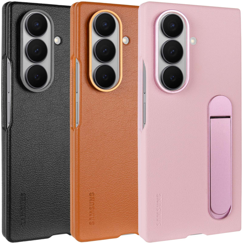 Уценка Кожаный чехол Leather Case (AAA) with stand для Samsung Galaxy Z Fold7, Искусственная кожа, купить оптом с доставкой