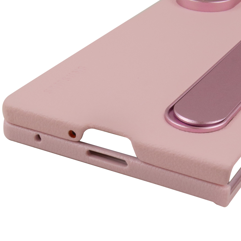 Уценка Кожаный чехол Leather Case (AAA) with stand для Samsung Galaxy Z Fold7, Вскрытая упаковка / Pink 4, Искусственная кожа, купить оптом с доставкой
