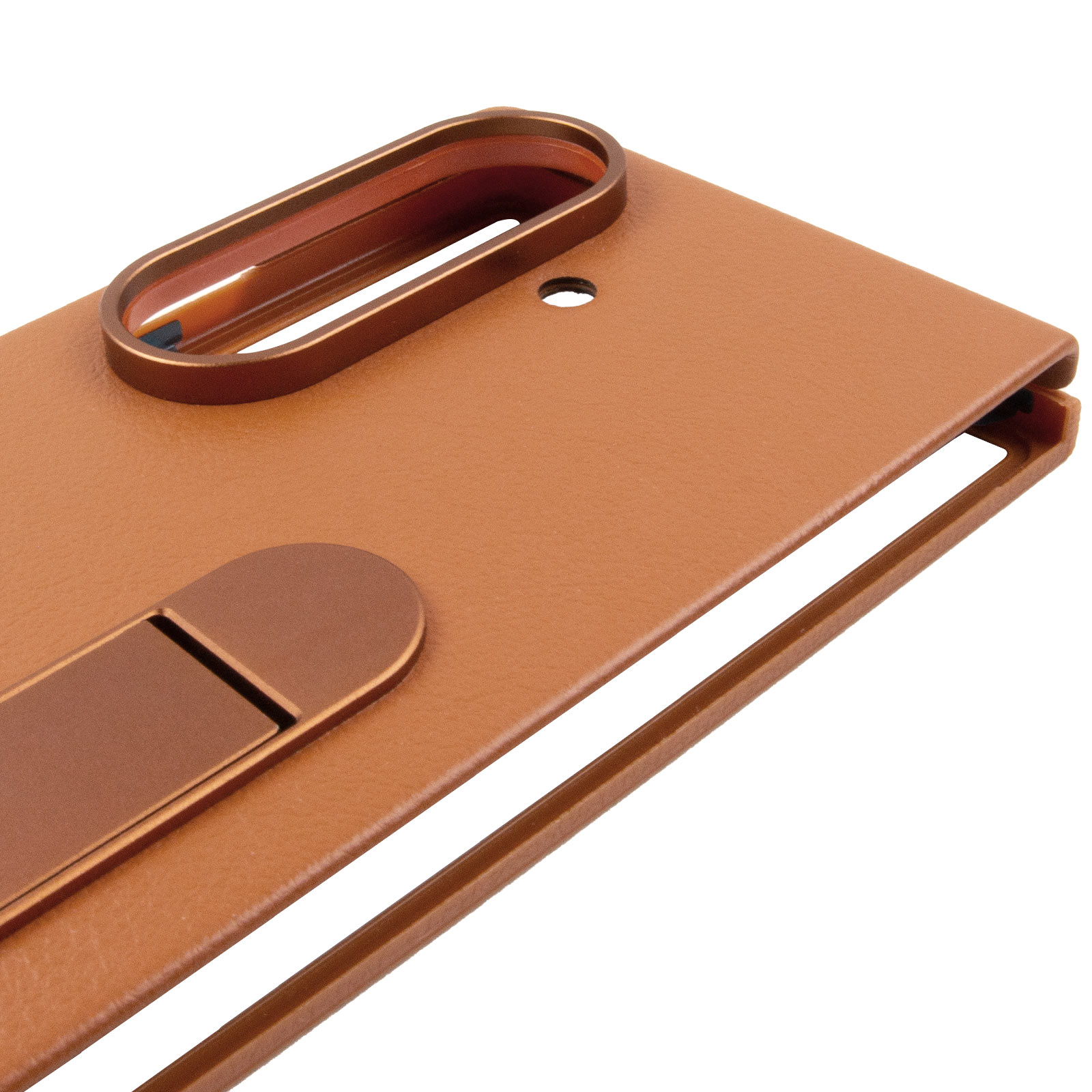 Уценка Кожаный чехол Leather Case (AAA) with stand для Samsung Galaxy Z Fold7, Вскрытая упаковка / Tan 3, Искусственная кожа, купить оптом с доставкой