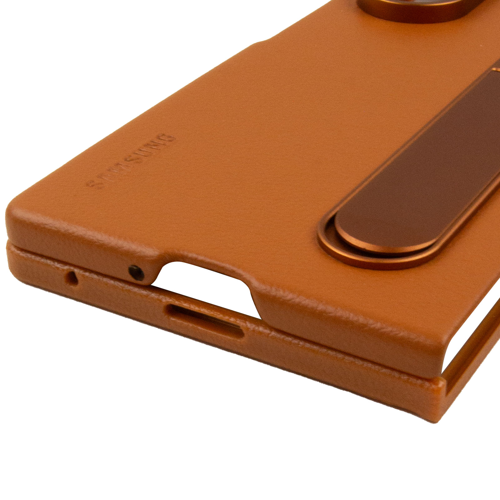 Уценка Кожаный чехол Leather Case (AAA) with stand для Samsung Galaxy Z Fold7, Вскрытая упаковка / Tan 4, Искусственная кожа, купить оптом с доставкой