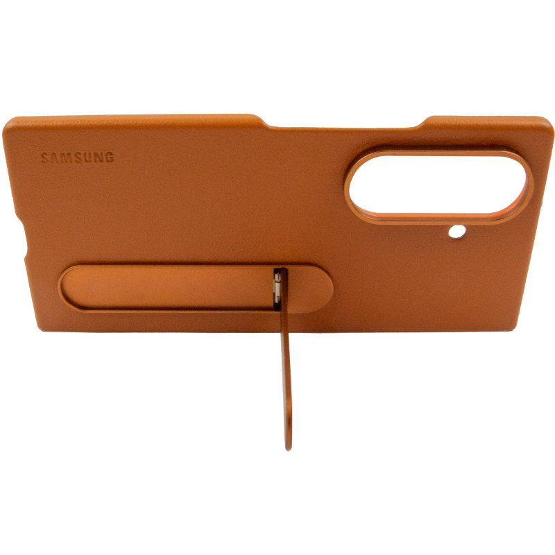 Уценка Кожаный чехол Leather Case (AAA) with stand для Samsung Galaxy Z Fold7, Вскрытая упаковка / Tan 5, Искусственная кожа, купить оптом с доставкой