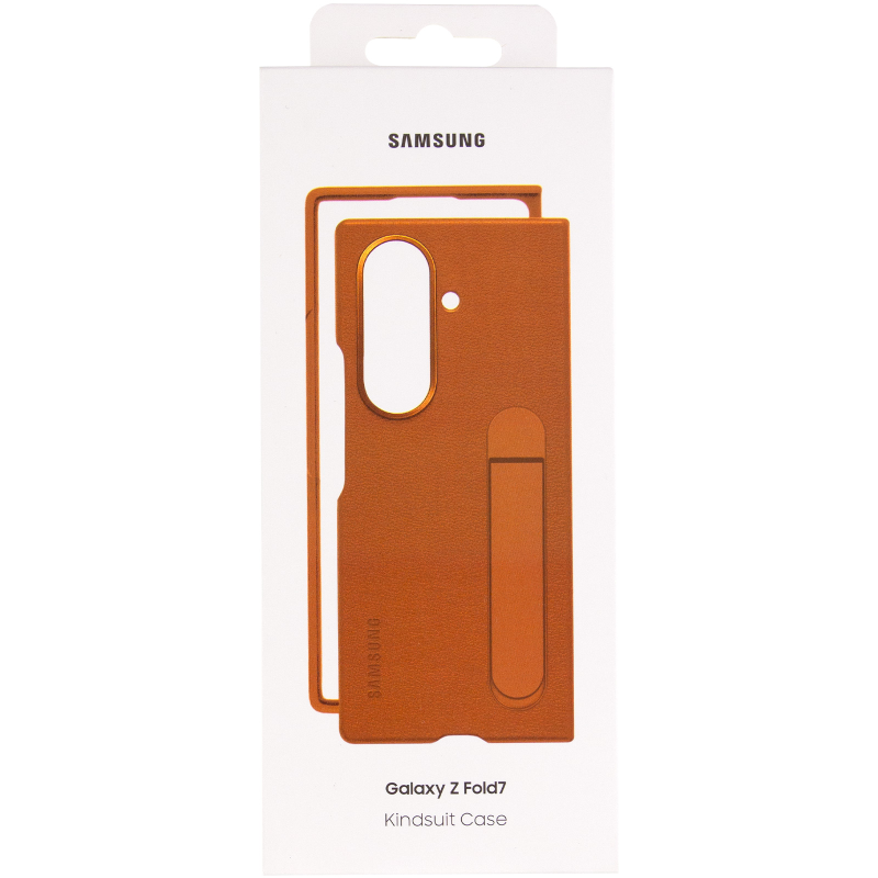 Уценка Кожаный чехол Leather Case (AAA) with stand для Samsung Galaxy Z Fold7, Вскрытая упаковка / Tan 6, Искусственная кожа, купить оптом с доставкой