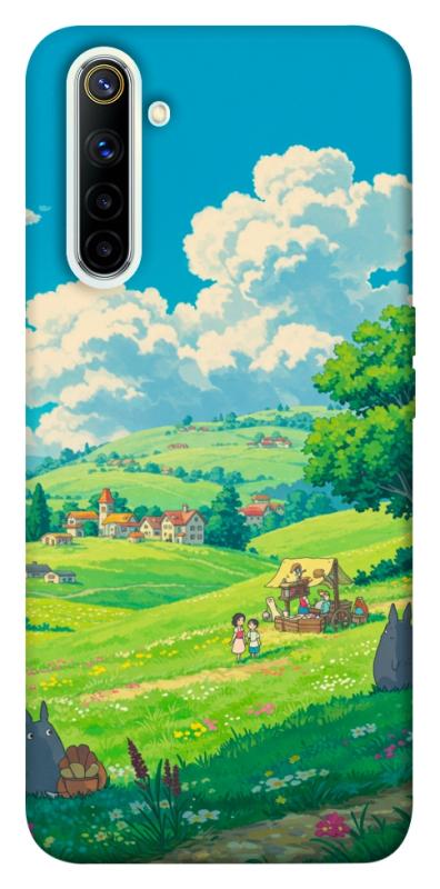 Чехол itsPrint Miyazaki landscape для Realme 6, аниме, купить оптом с доставкой