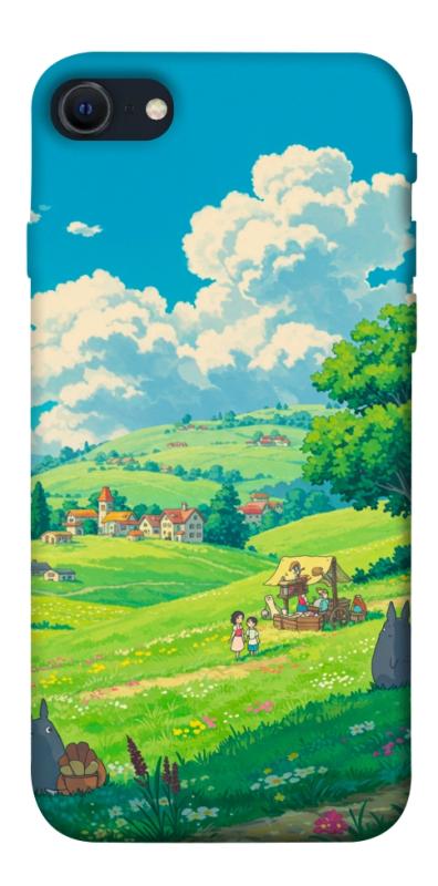 Чехол itsPrint Miyazaki landscape для Apple iPhone SE (2020), аниме, купить оптом с доставкой
