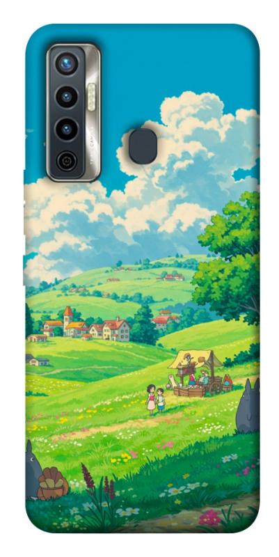Чехол itsPrint Miyazaki landscape для TECNO Camon 17 Pro, аниме, купить оптом с доставкой