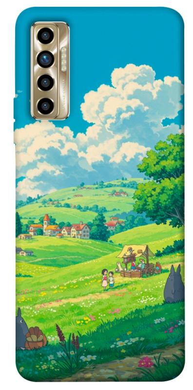 Чехол itsPrint Miyazaki landscape для TECNO Camon 17P, аниме, купить оптом с доставкой