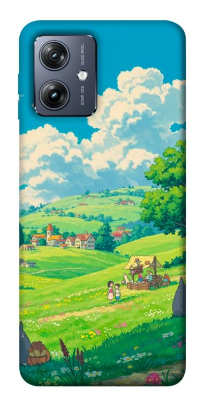 Чехол itsPrint Miyazaki landscape для Motorola Moto G54, аниме, купить оптом с доставкой