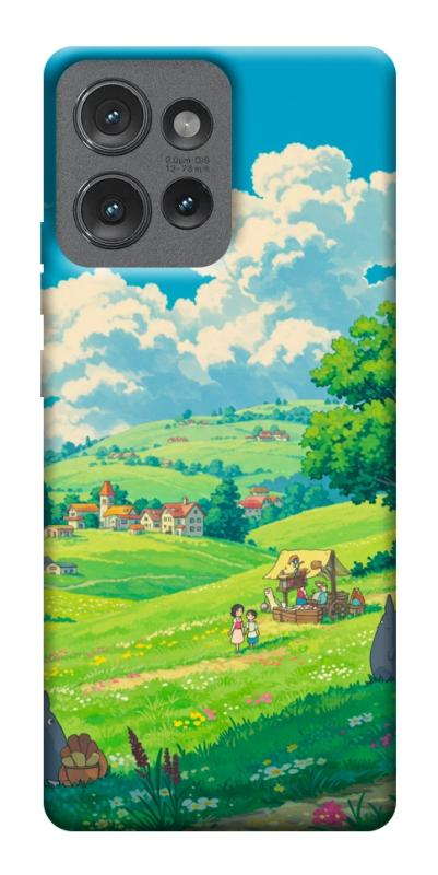 Чехол itsPrint Miyazaki landscape для Motorola Edge 50, аниме, купить оптом с доставкой