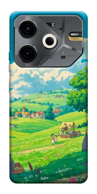 Чехол itsPrint Miyazaki landscape для TECNO Pova 6 Neo (LI6), аниме, купить оптом с доставкой