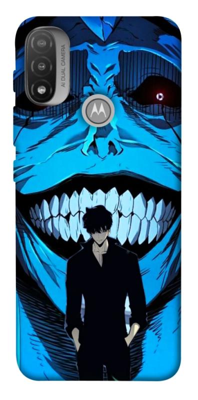 Чехол itsPrint Solo leveling blue vibe для Motorola Moto E20, аниме, купить оптом с доставкой