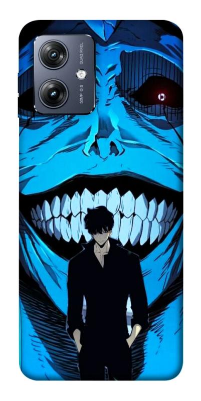 Чехол itsPrint Solo leveling blue vibe для Motorola Moto G54, аниме, купить оптом с доставкой