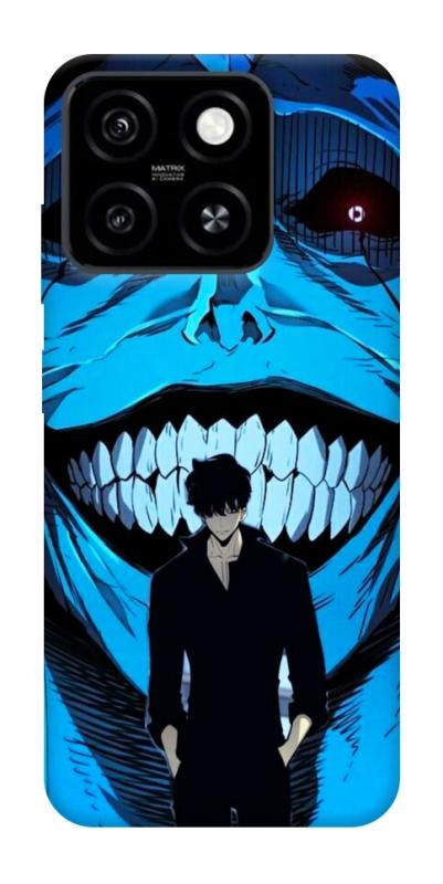 Чехол itsPrint Solo leveling blue vibe для ZTE Blade A55 4G, аниме, купить оптом с доставкой