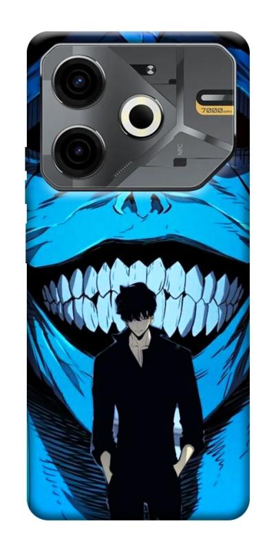 Чохол itsPrint Solo leveling blue vibe для TECNO Pova 6 Neo (LI6), аніме, купити оптом з доставкою