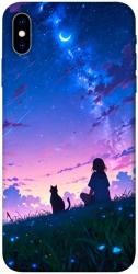 Чехол itsPrint Space girl and cat для Apple iPhone X (5.8")