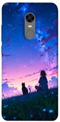 Чохол itsPrint Space girl and cat для Xiaomi Redmi 5 Plus / Redmi Note 5 (Single Camera)